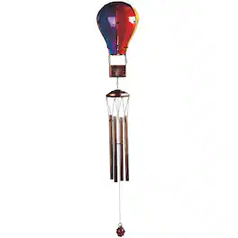 FC Design - 41" Long Rainbow Glass Air Balloon Wind Chime Outdoor Patio or Garden Hanging Decoration - Multi-Color