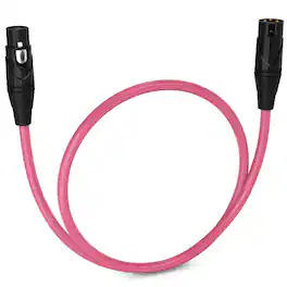 Lyxpro - 1.5 ft Balanced XLR Cable, Male to Female, 3 Pin Microphone Cable - Pink