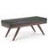 Front. Simpli Home - Chanelle Mid Century Ottoman Bench - Distressed Black.