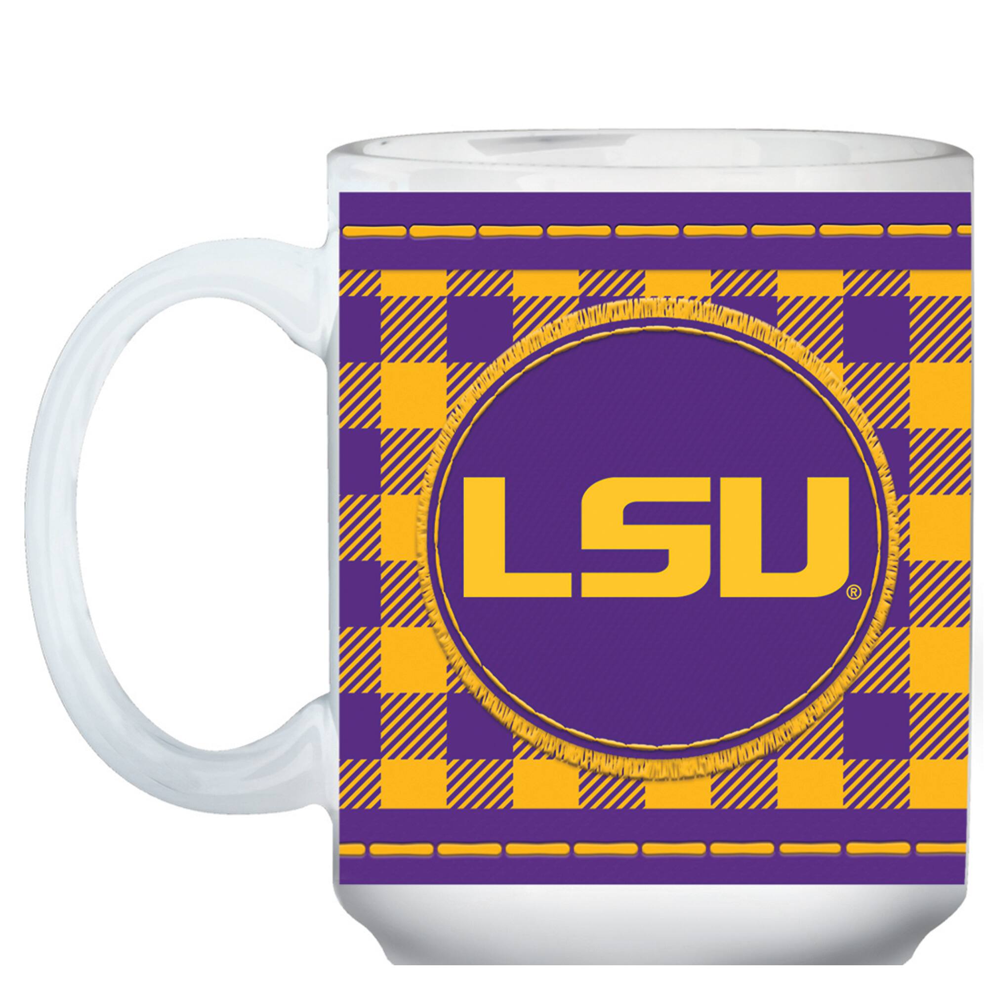 Alt View 1. The Memory Company - LSU Tigers 15oz. Buffalo Plaid Father's Day Mug - Multicolor.