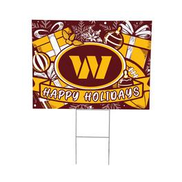 Evergreen Enterprises - Washington Commanders 24" x 18" Happy Holidays Christmas Outdoor Staked Yard Sign - Multicolor
