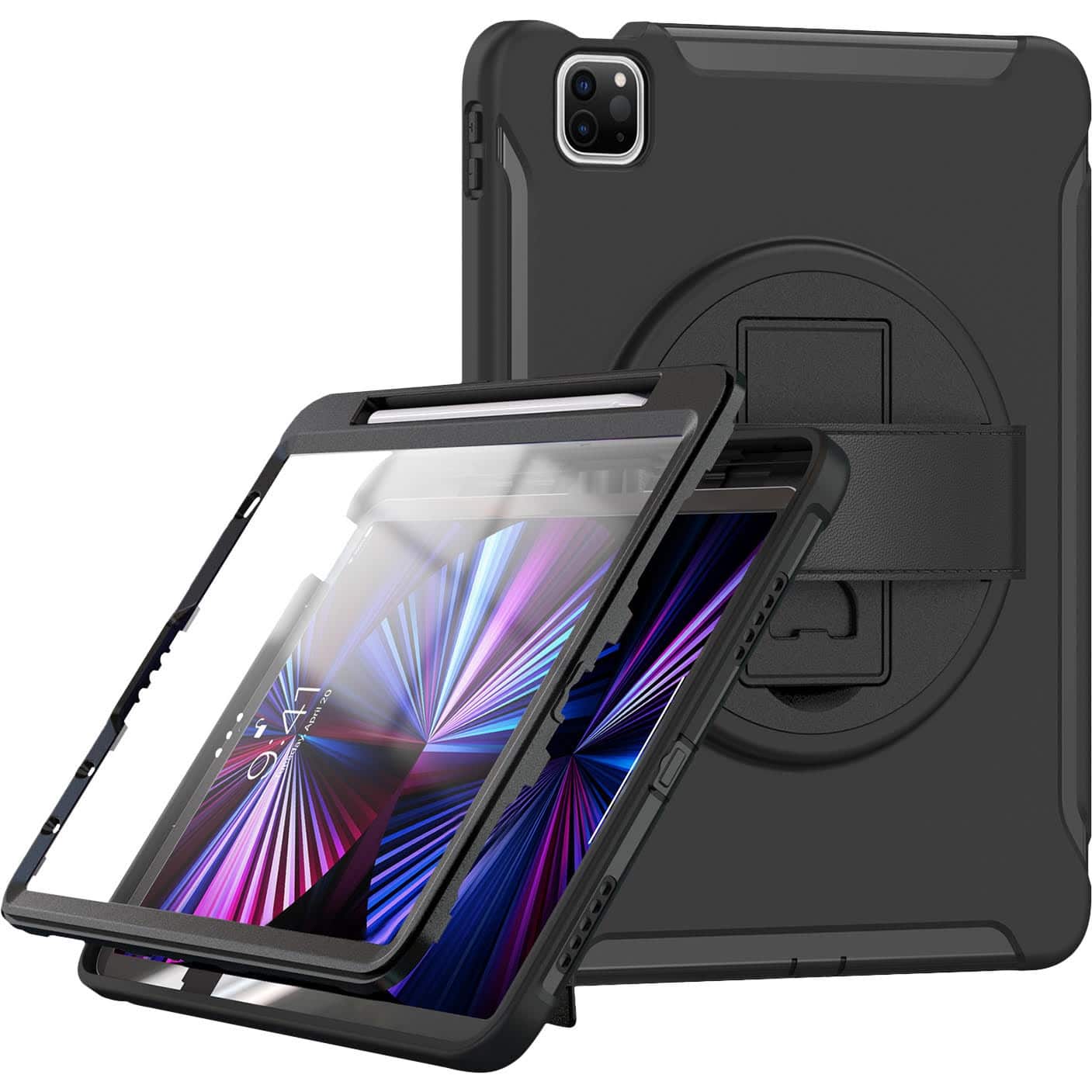 Alt View 13. SaharaCase - Raider Series Heavy Duty Hand Strap Case for Apple iPad Air 11'' M3/M2 and iPad Air 10.9'' (4th and 5th Gen) - Black.