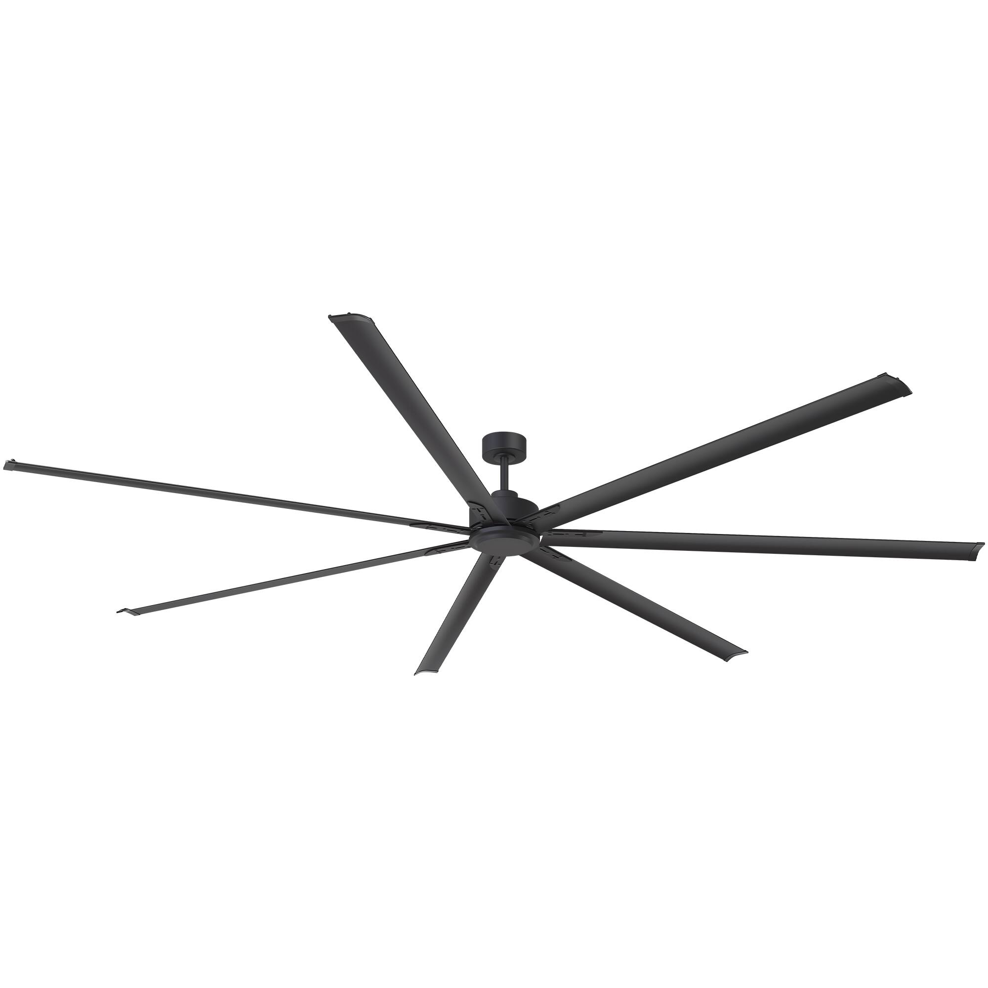 Alt View 9. Breezary - 84/96/120 Inch Extra Large HVLS Commercial Ceiling Fan, No Light, Aluminum Blades, DC Motor, Remote, 3 Downrods Included - Black.