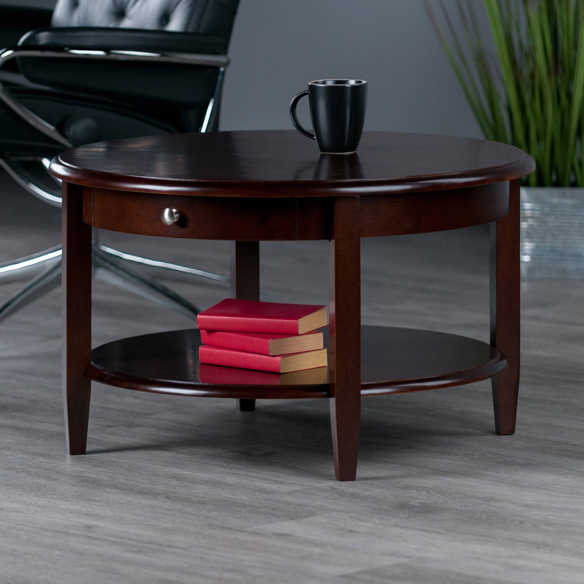 Alt View 6. Winsome Wood - Concord Round Coffee Table - Walnut.