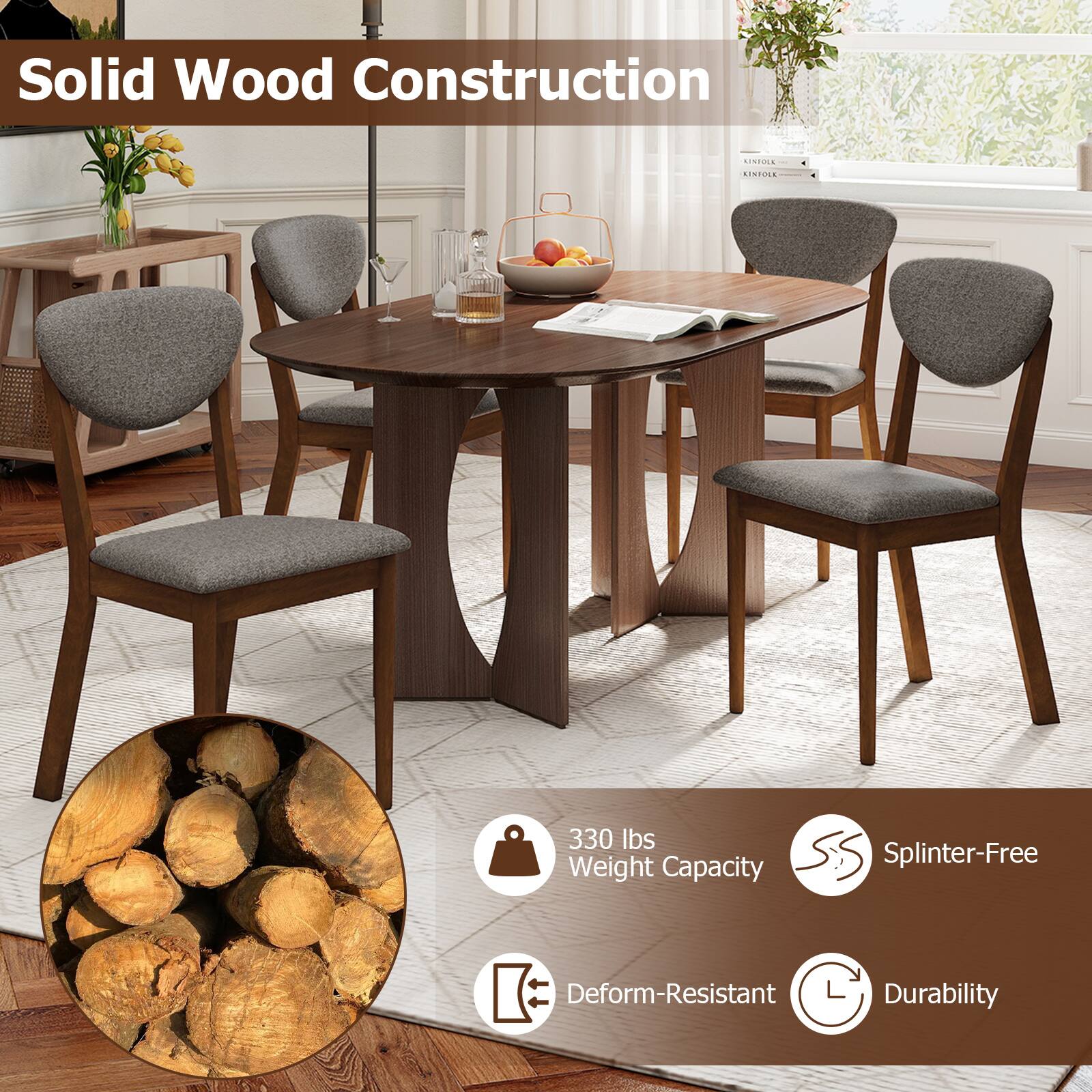 Solid Wood Construction  
KINFOLE  
330 lbs Weight Capacity  
Splinter-Free  
Deform-Resistant  
Durability