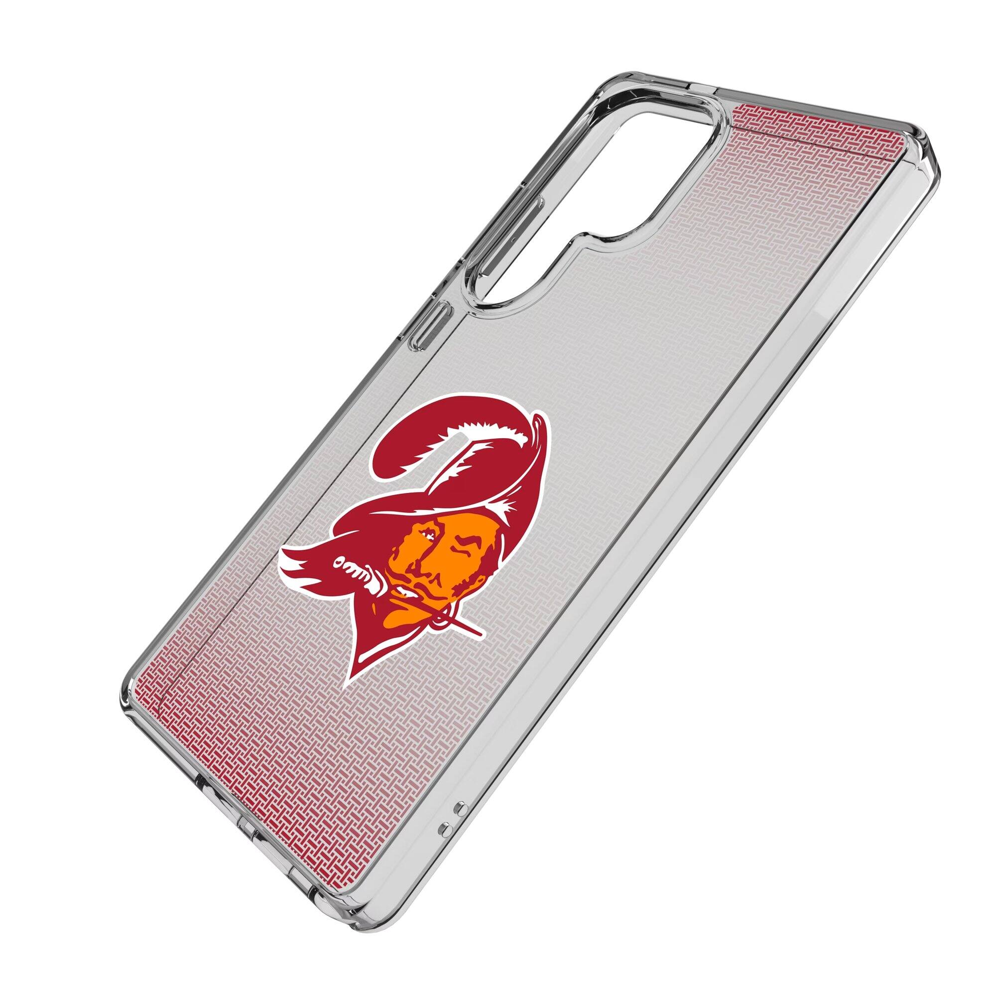 Alt View 1. Keyscaper - Tampa Bay Buccaneers Linen Logo Galaxy Clear Case - S24 Plus - Multicolor.