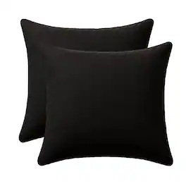 LuXeo - 2-Pack Indoor-Outdoor Throw Pillow/ Size:18" x 18" - Black