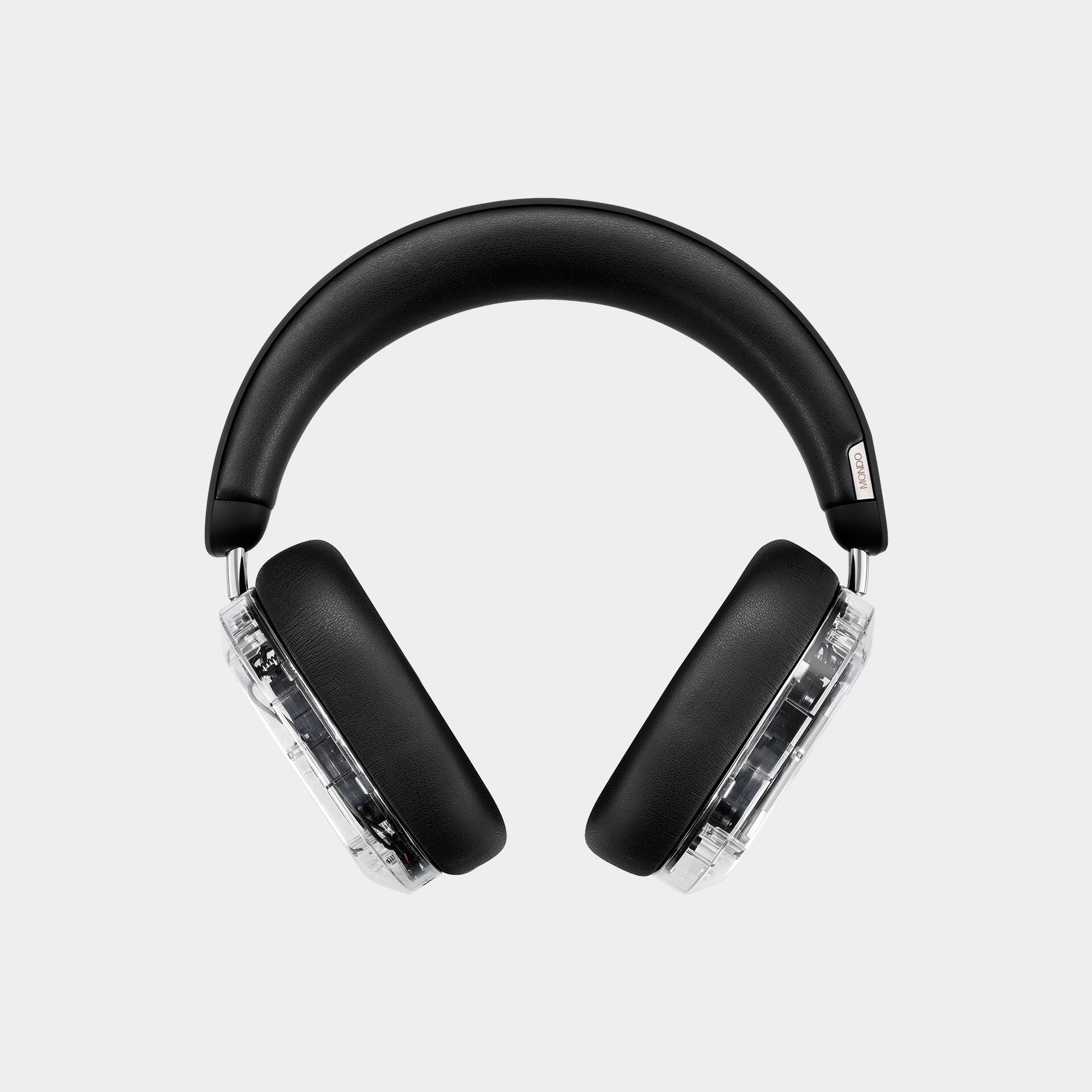 Angle. MONDO - Over Ear Wireless Headphones, Bluetooth 5.3, 48 hour battery - Transparent.