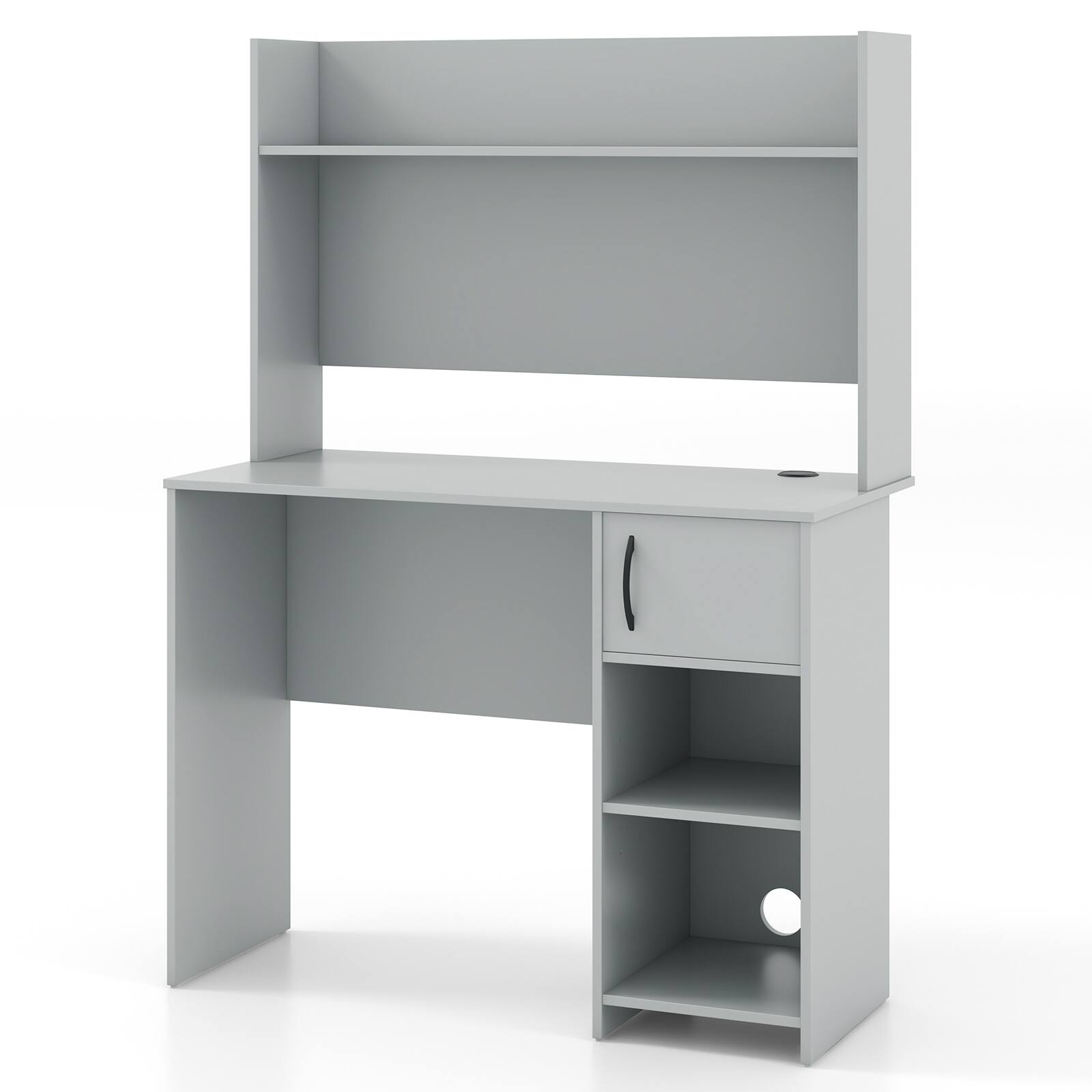 Alt View 9. Costway - Costway  Computer Desk w/ Hutch Home Office Desk w/ Adjustable Shelf Modern Writing Table PC Desk - Gray.