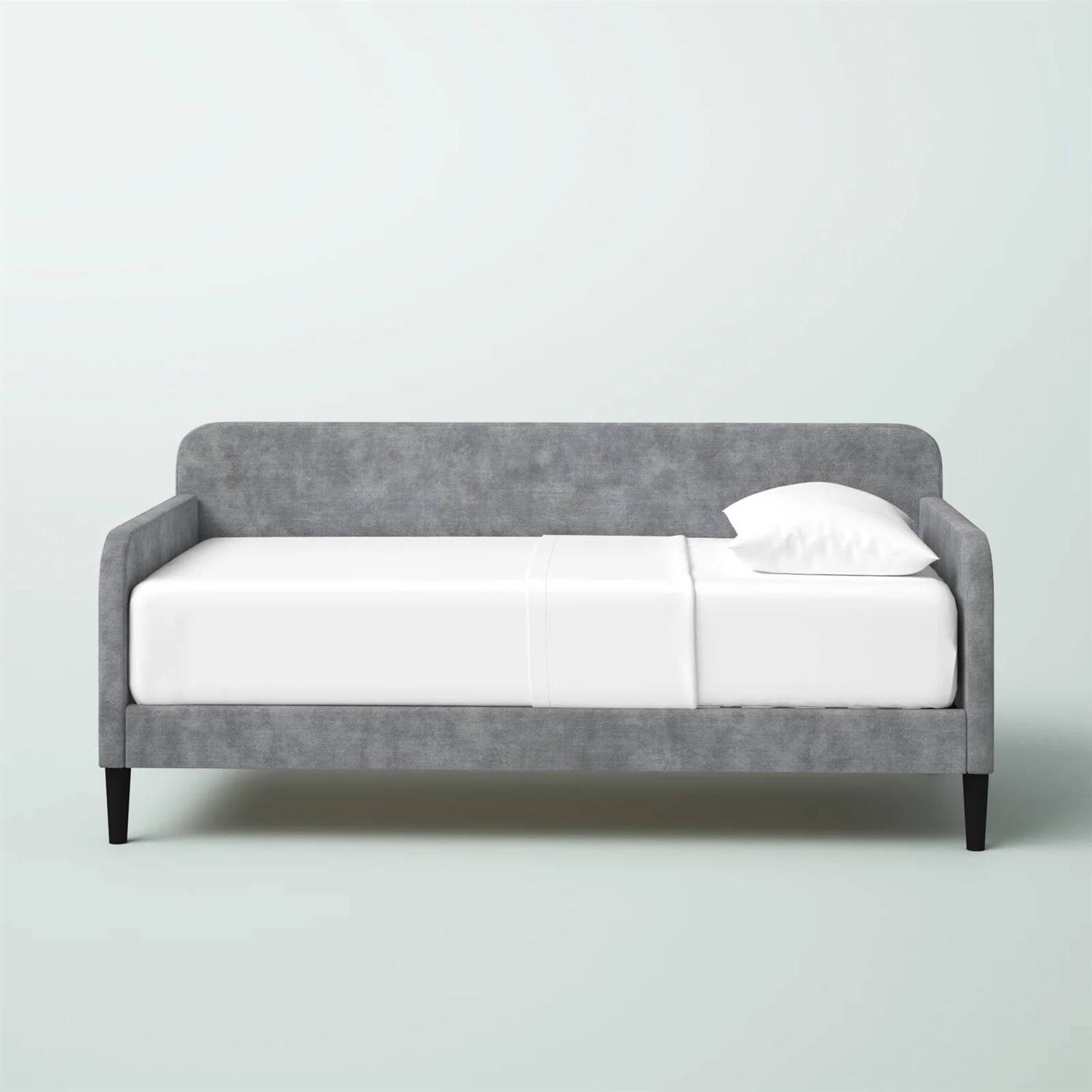 Alt View 1. Hivvago - Hivvago Twin size Modern Velvet Upholstered Daybed - Grey.