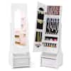Front. Costway - Costway Kids Jewelry Cabinet with Full-Length Mirror Drawer 2 Adjustable Tilt Angles - White.