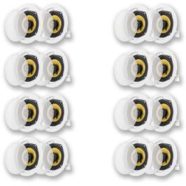 Acoustic Audio by Goldwood - HD-5 in Ceiling Speakers Home Theater Surround Sound 8 Pair Pack - Paintable White