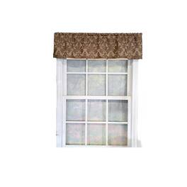 RLF Home - 100% Cotton Marruecos Tailored Unlined Windows Rod Pocket Valance 51" x 12" - Brown
