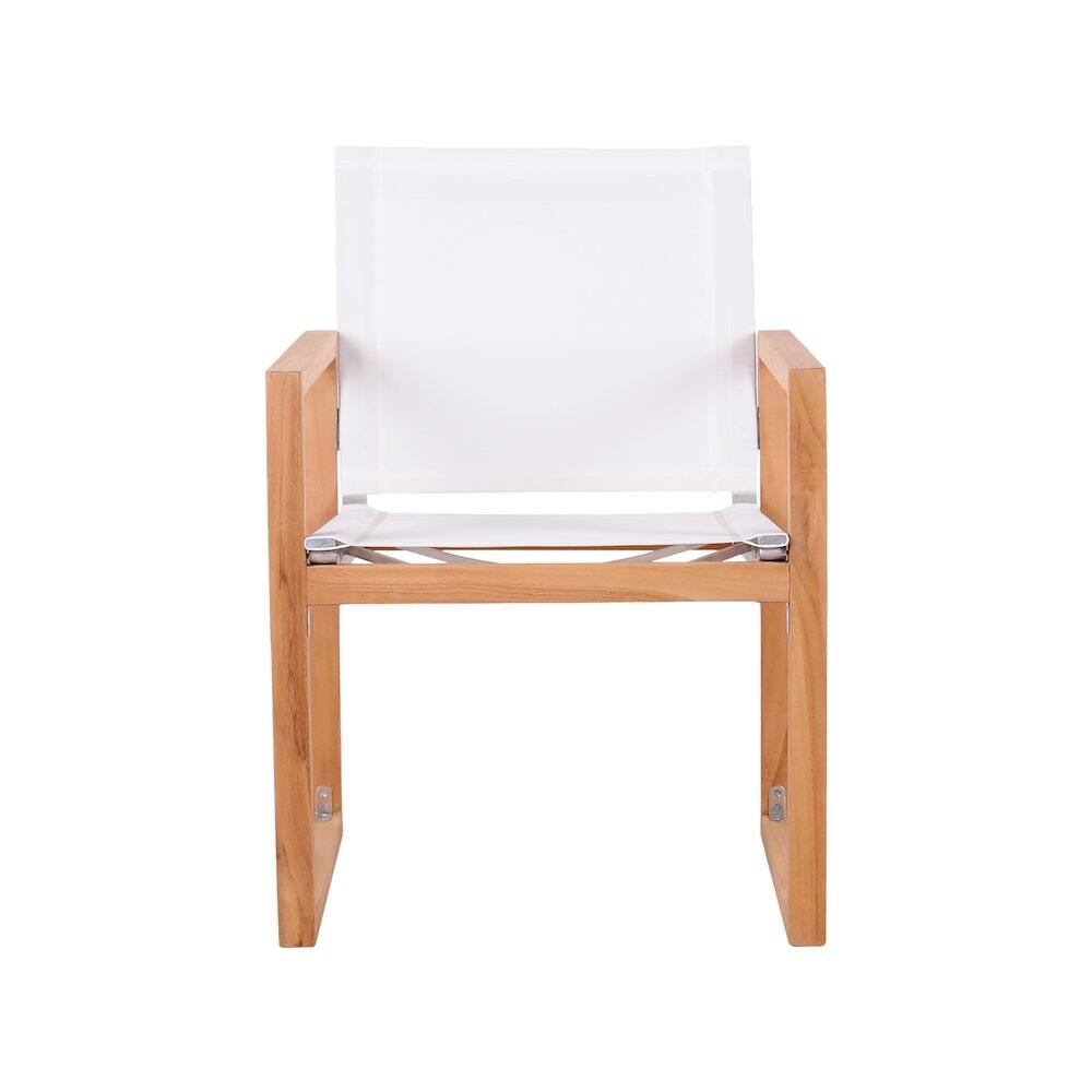 Left. Meridian Furniture - Tulum Off White Water Resistant Fabric Outdoor Patio Dining Arm Chair - Off White Water Resistant Fabric.