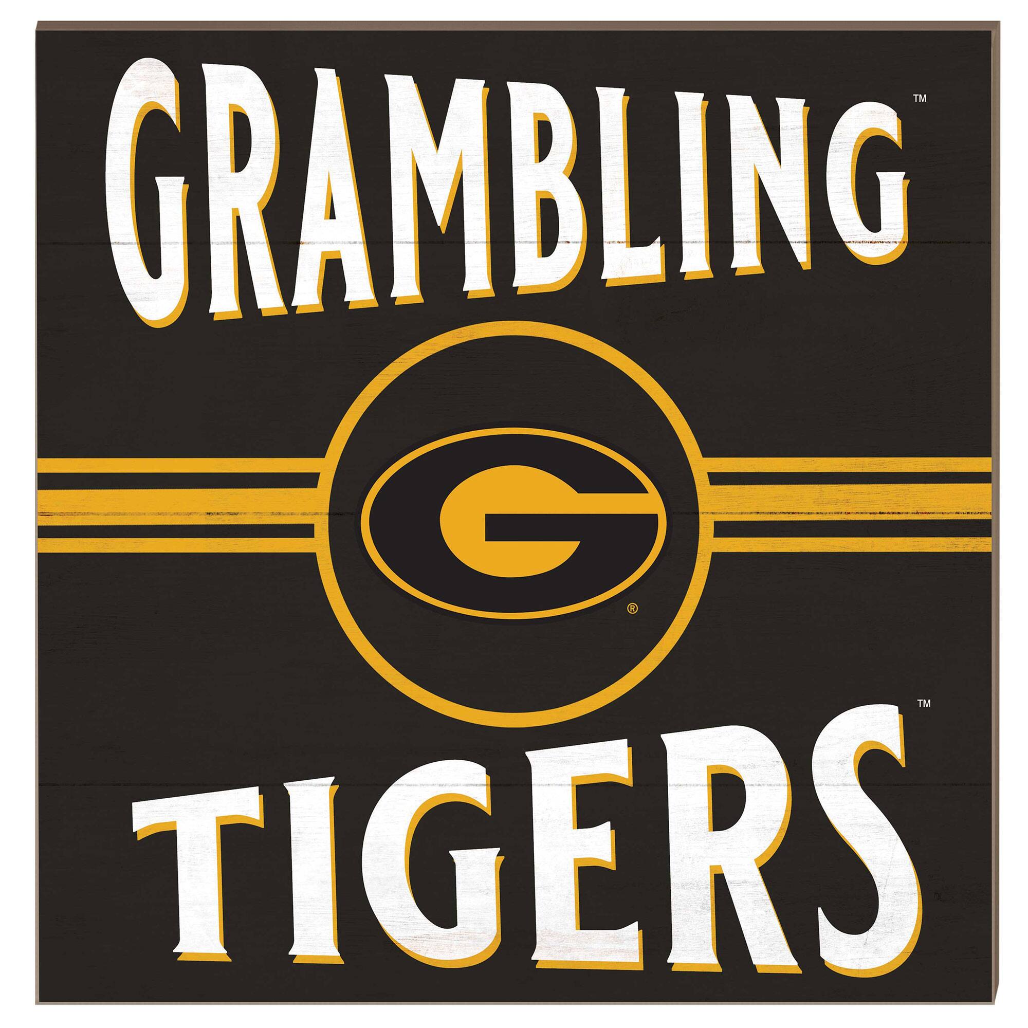Grambling Tigers 10'' x 10'' Retro Team Sign