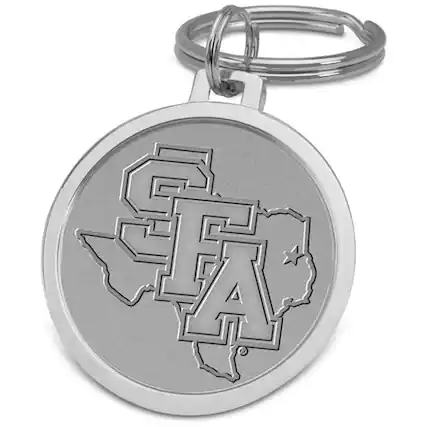 Front. Jardine - Silver Stephen F Austin Lumberjacks Team Logo Split-Wire Key Ring - Silver.