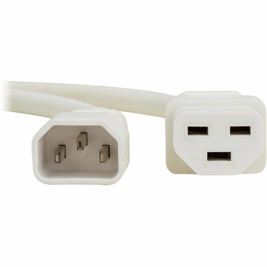 Alt View 5. Tripp Lite - Eaton Tripp Lite Series Power Cord, C14 to C21 - Heavy-Duty, 15A, 250V, 14 AWG, 2.5 ft. (0.76 m), White - For Computer - White.