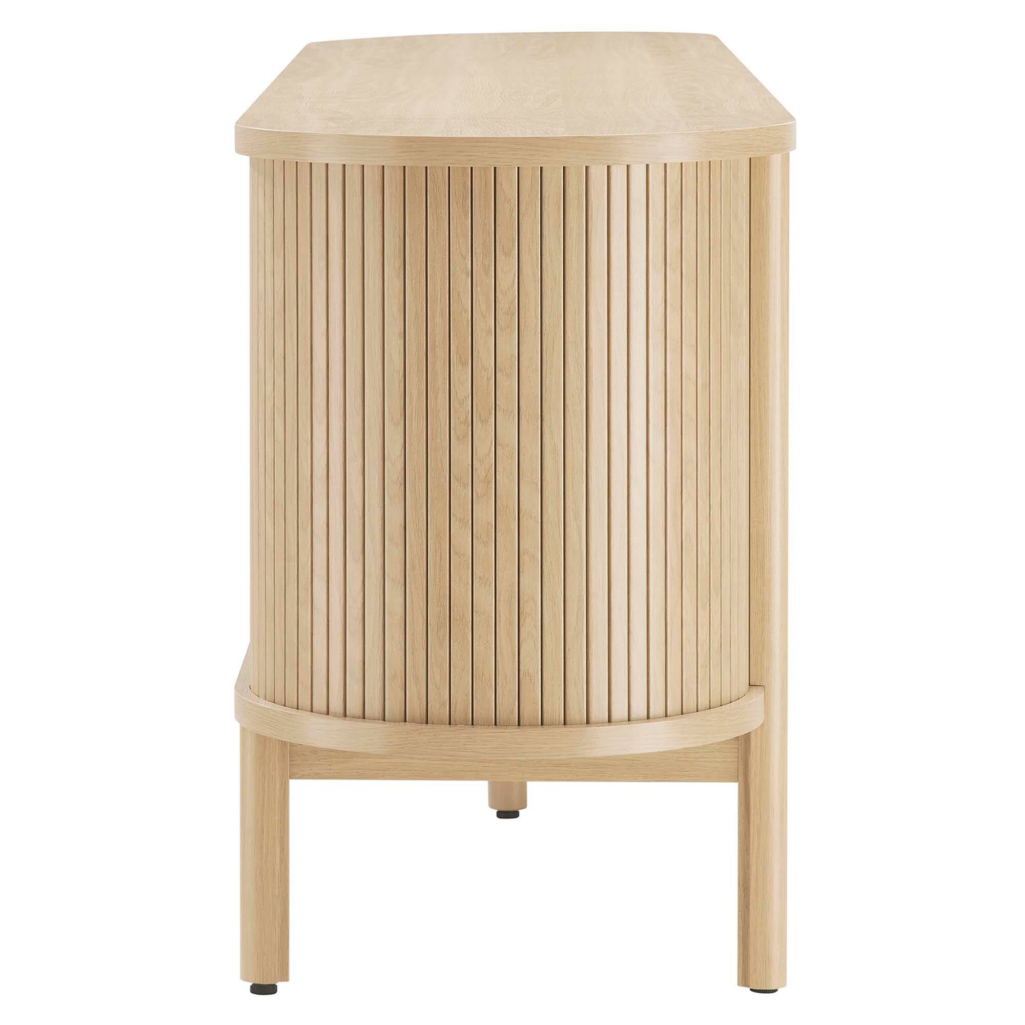 Back. Modway - Cadence 71" Curved TV Stand by Modway - Oak.