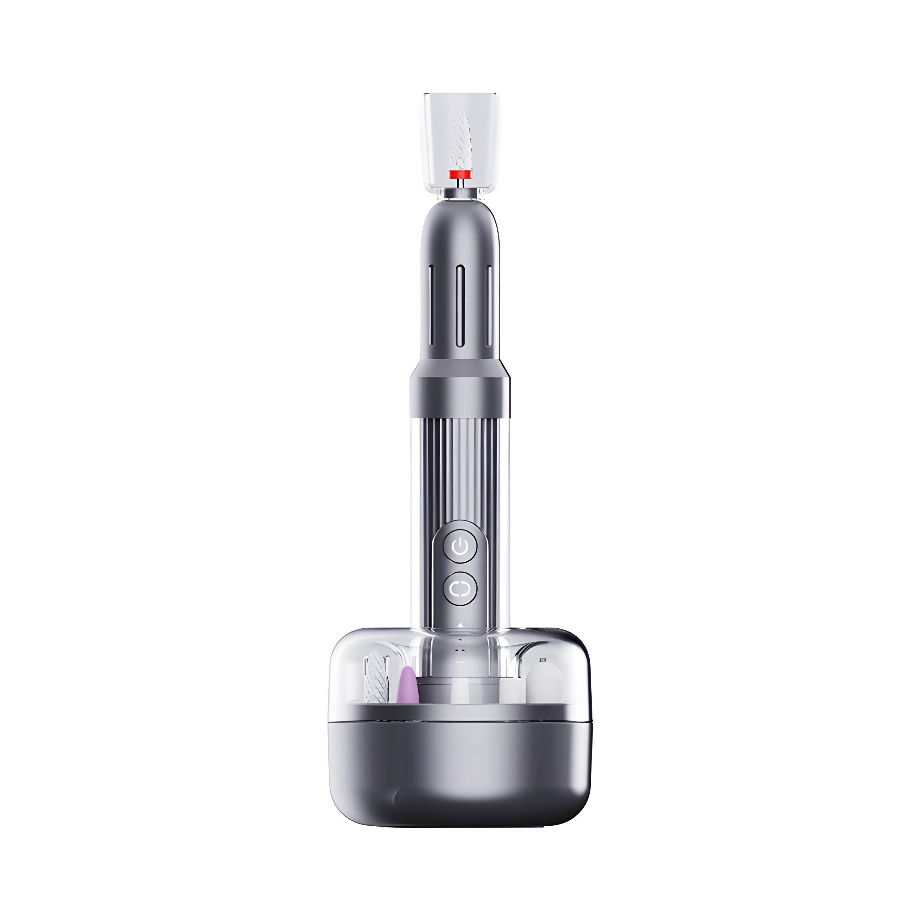 Front. Cluzine - Rechargeable Electric Nail Drill, 6 Speeds, 6 Grinding Heads, LED Display, for Home Manicure.