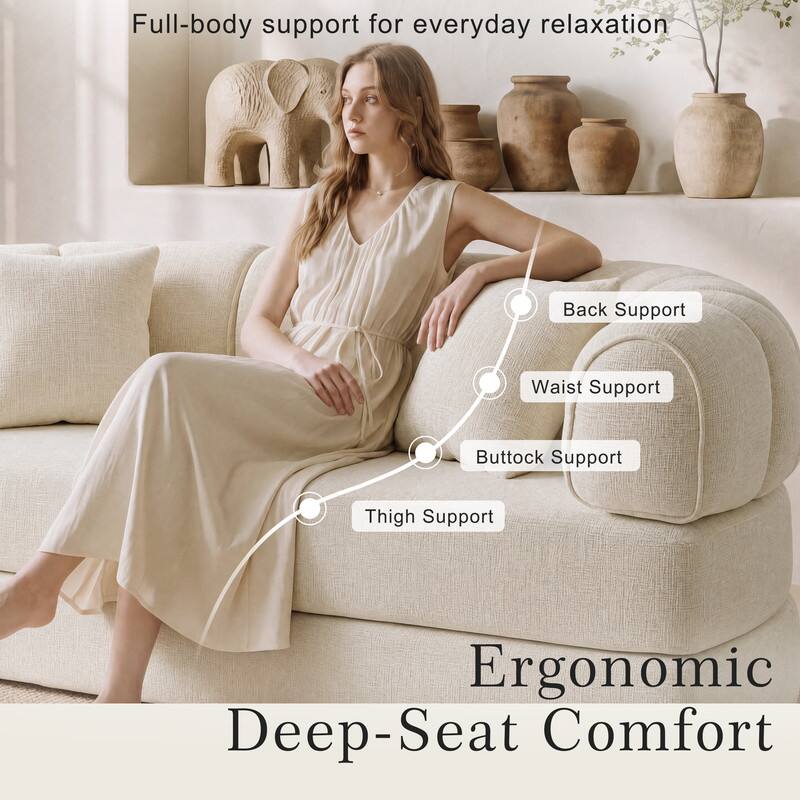 Full-body support for everyday relaxation

- Back Support
- Waist Support
- Buttock Support
- Thigh Support

Ergonomic Deep-Seat Comfort