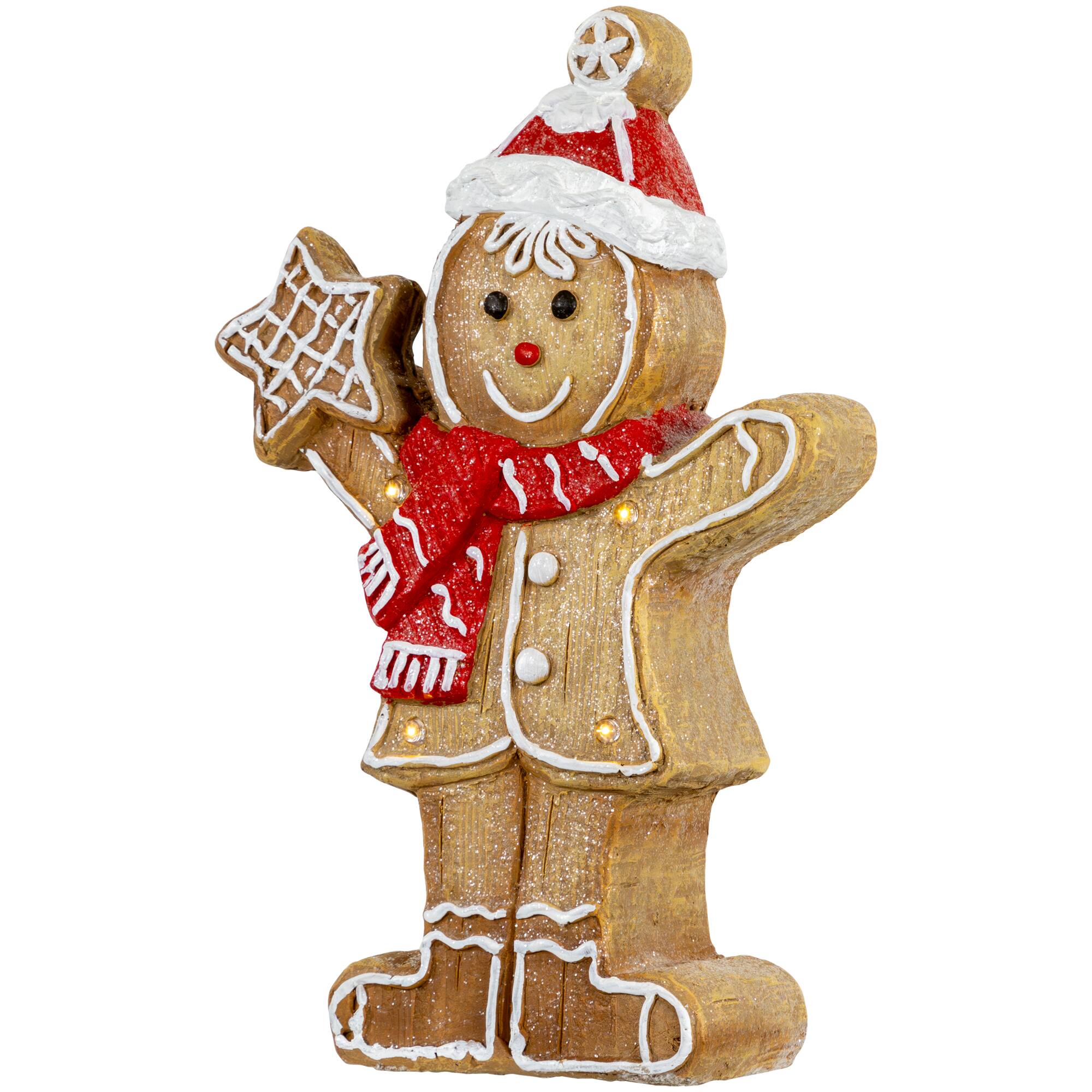 Northlight LED Lighted Gingerbread Boy with Frosted Cookie Star ...