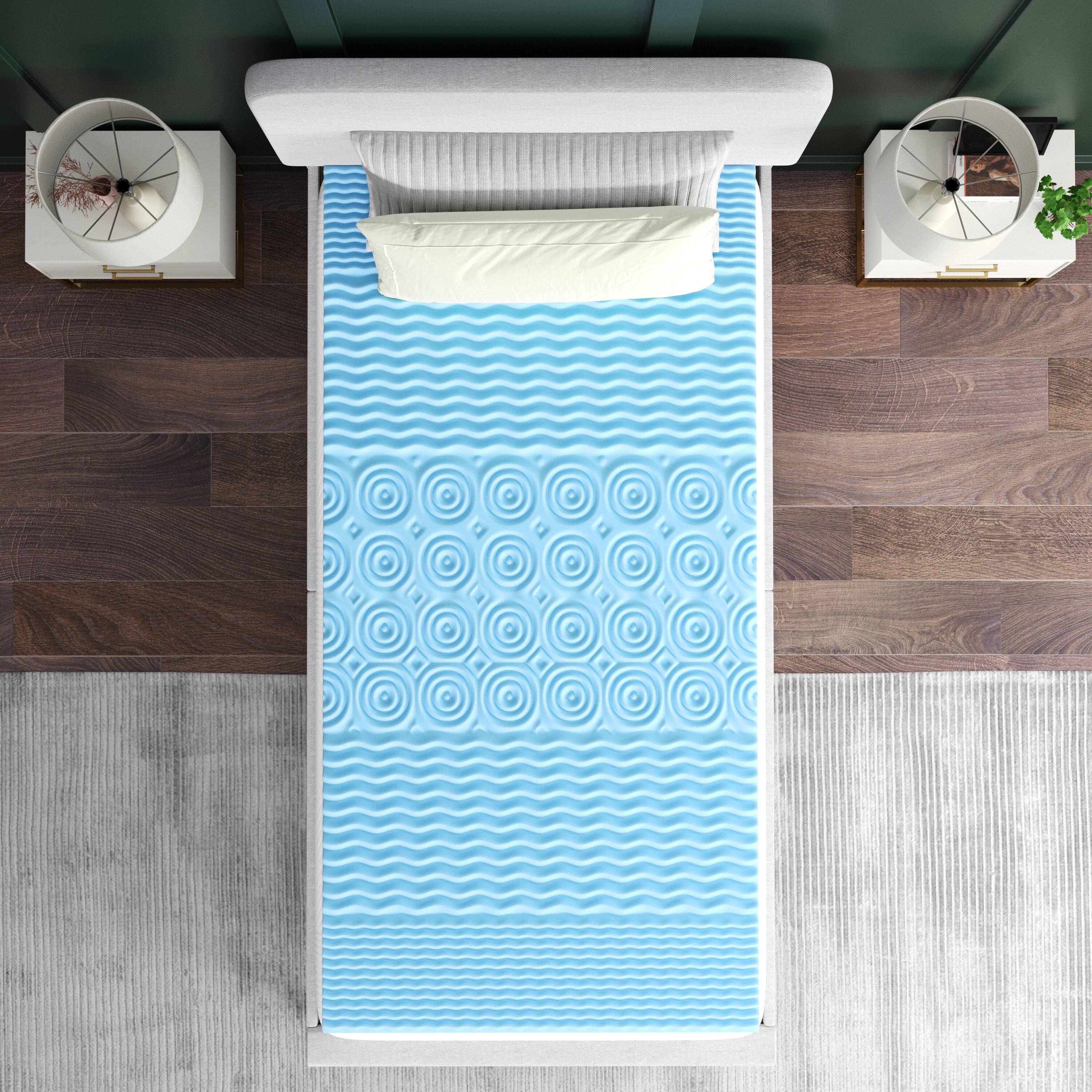 Emma + Oliver - Astor Memory Foam Mattress Topper with Cooling Gel Infused, CertiPUR-US Certified Foam and 5-Zone Support - Green