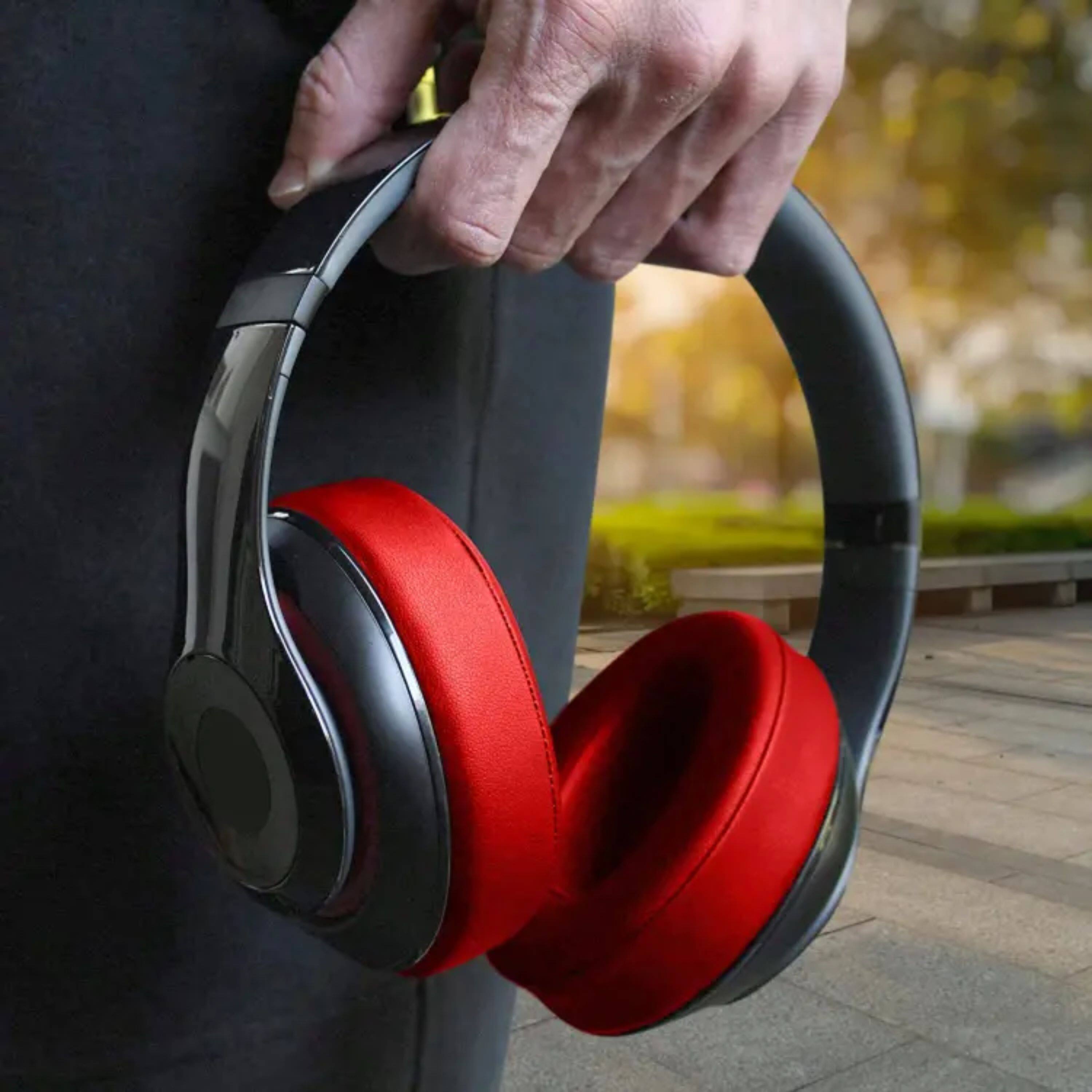 Back. Kitcheniva - Replacement Ear Pads For Beats Headphones With Improved Comfort And Sound Isolation - Red.