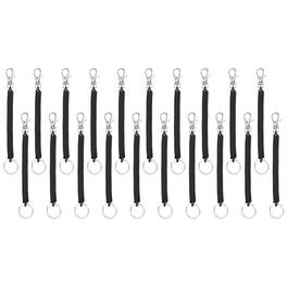 Unique Bargains - Coil Keychain 20pcs Spiral Retractable Spring Stretchy Lanyard Antilost Wristlet Bracelet for Purse, Wallet, Cellphone - Black