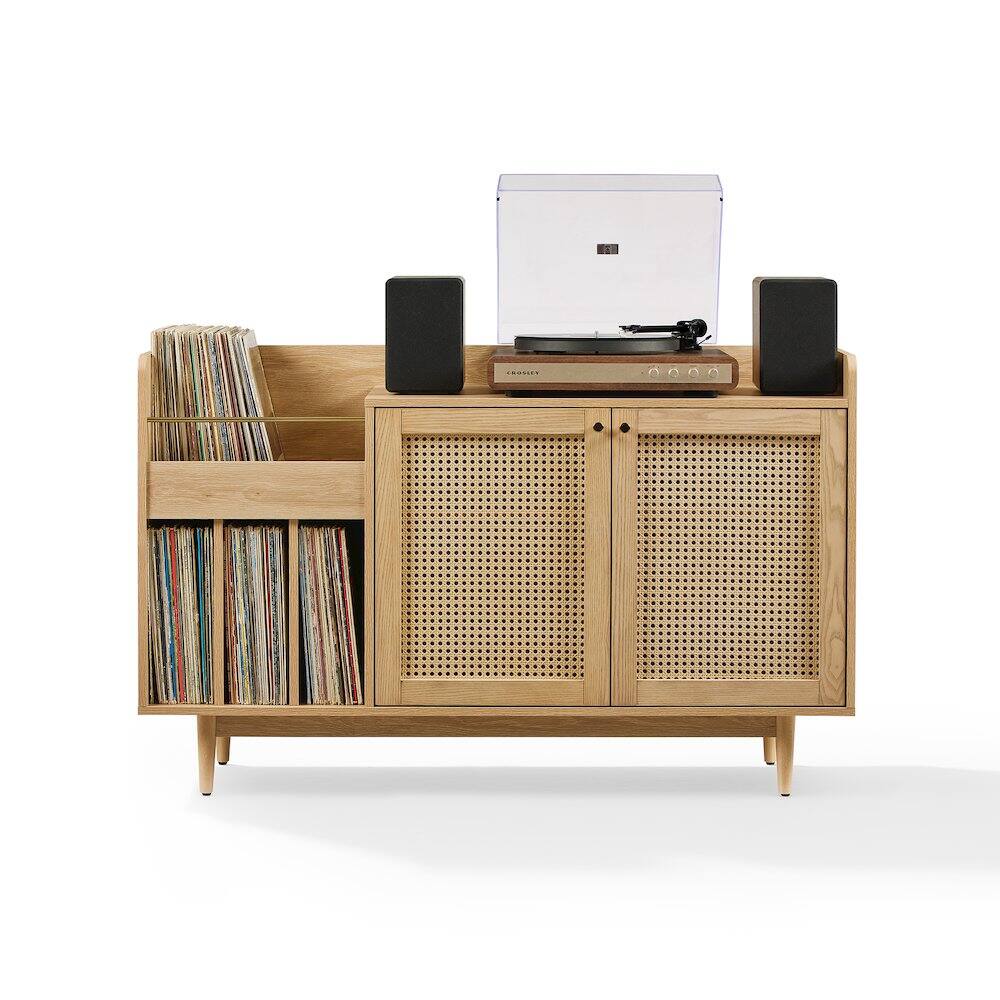 Crosley Furniture Maeve Record Player Cabinet, Vinyl Storage