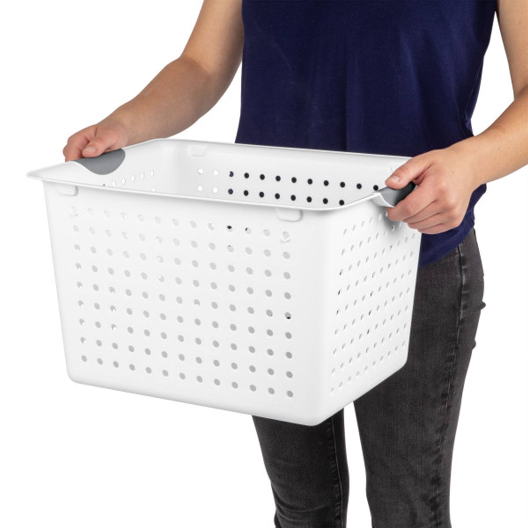 Alt View 7. Sterilite - Sterilite Deep Ultra Plastic Storage Bin Organizer Basket with Handles (18 Pack).