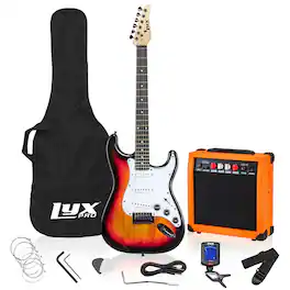 Lyxpro - Electric Guitar Kit, 39” Electric Guitar with Amp & Electric Guitar Accessories - Sunburst