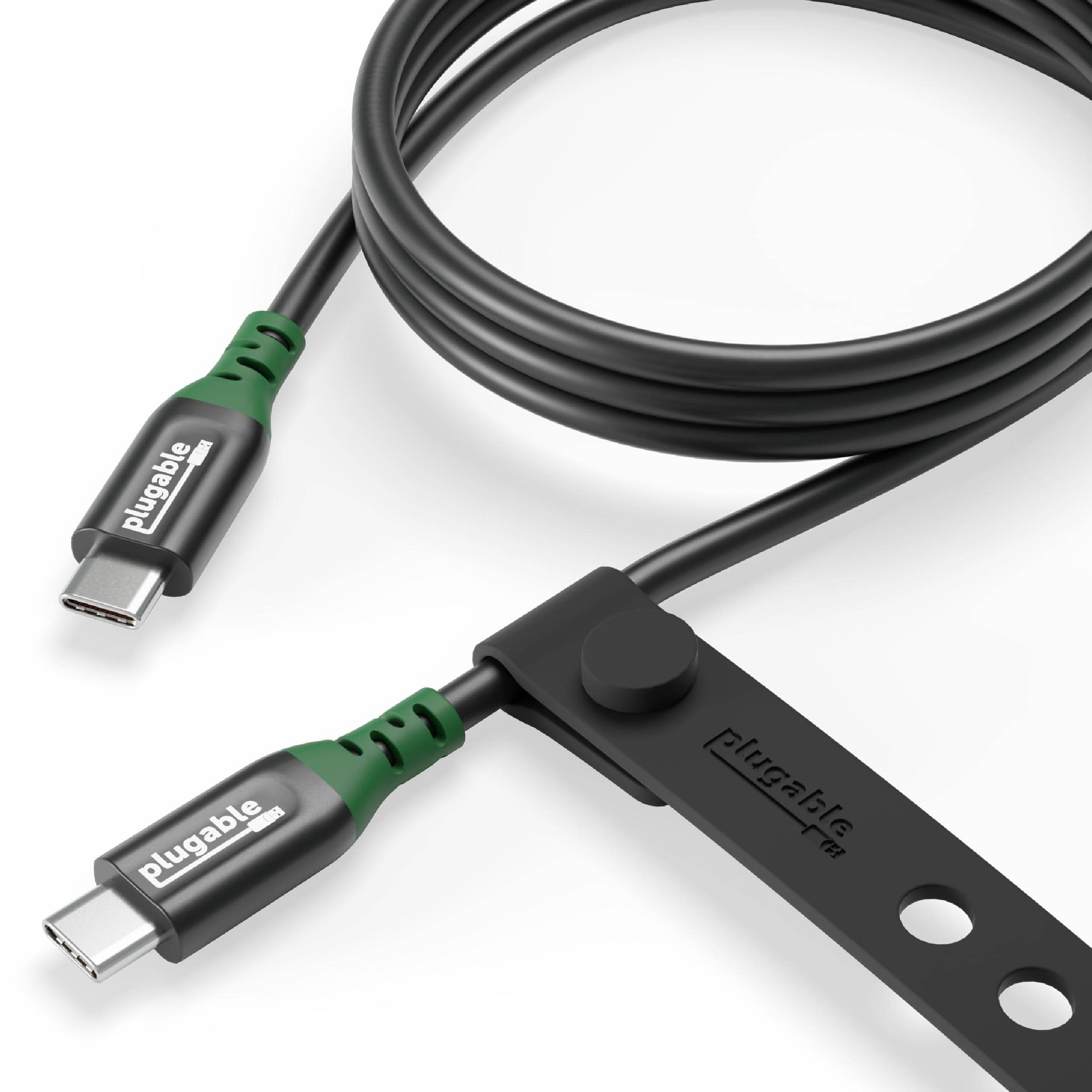 Plugable - USB C to USB C Cable, 240W EPR USB C Charging Cable 20Gbps, 4K 120Hz, 8K 60H - Black