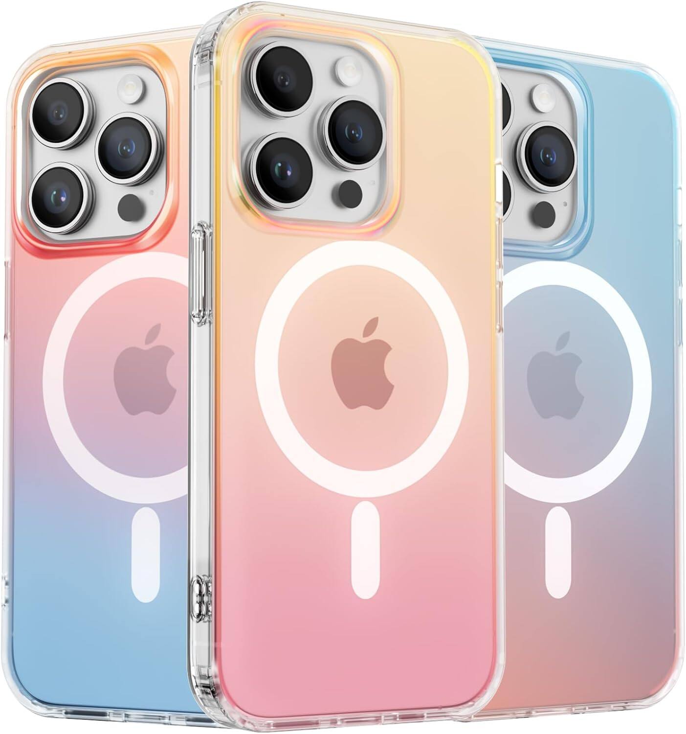 Ornarto - Magnetic Case for iPhone 14 Pro 6.1" Compatible with MagSafe,Shockproof Protective Rainbow Phone Case - Sunset