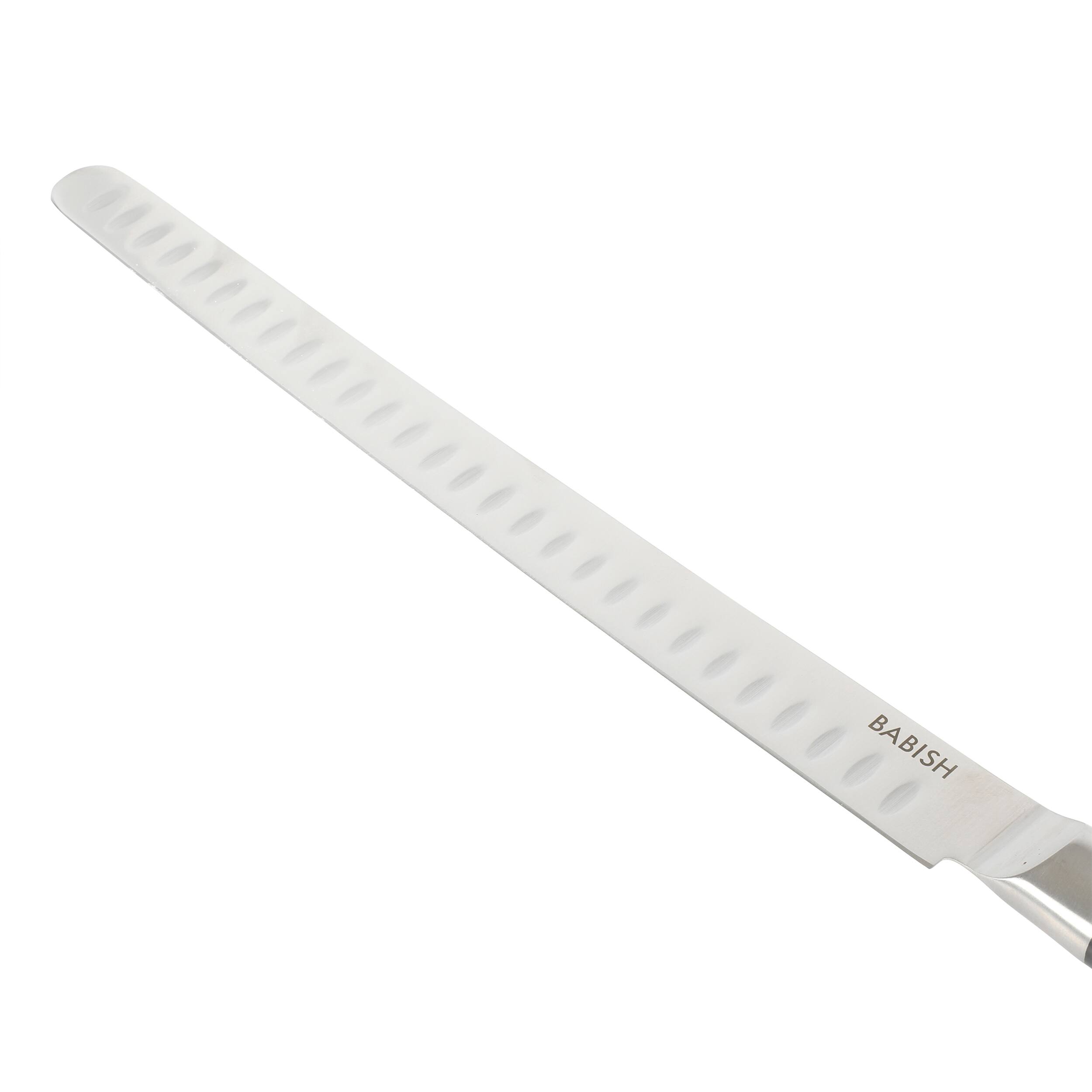 Alt View 3. Babish - Babish 12 Inch High-Carbon Stainless Steel Full Tang Super Slicer in Black - Black.