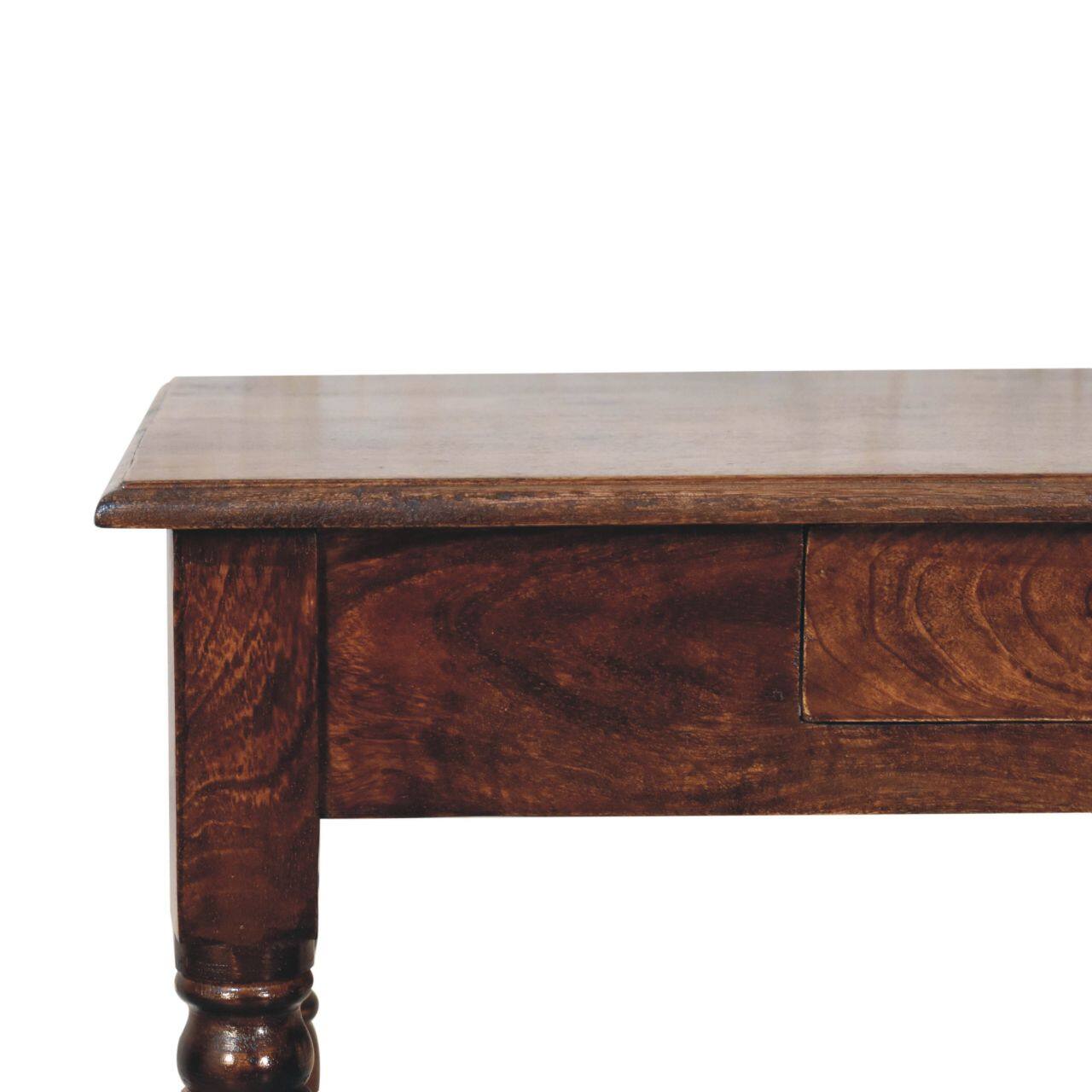 Back. Artisan Furniture - Artisan Furniture Solid Wood California Walnut Writing Desk, 1 Drawer, Dark Brown - Dark Brown.