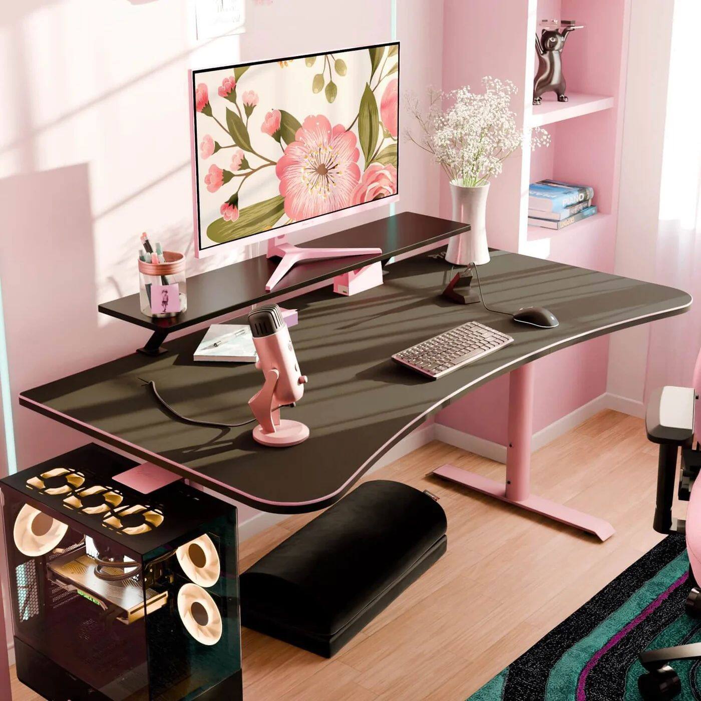 Alt View 1. Arozzi - Arena Gaming Desk - Large - Pink.