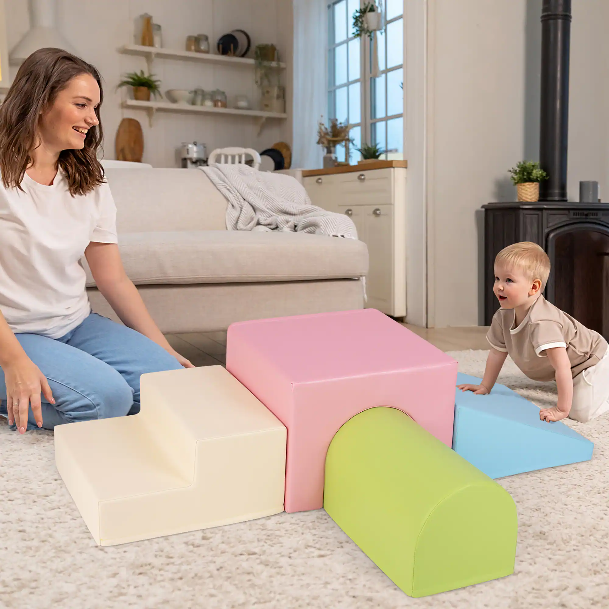 Alt View 1. Gymax - Gymax Kids Climb and Crawl Activity Playset Blocks w/ Waterproof PU Cover EPE Foam - Multi-color.