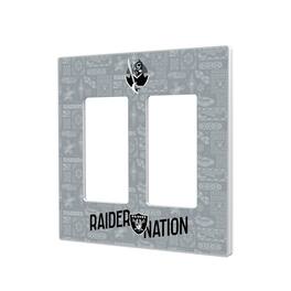 Keyscaper - Las Vegas Raiders 2024 Illustrated Limited Edition Double Rocker Light Switch Plate - White