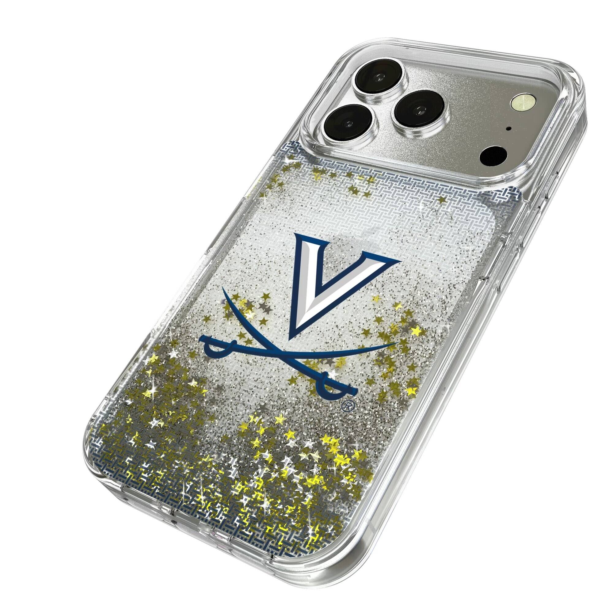 Alt View 1. Keyscaper - Virginia Cavaliers Linen Logo iPhone Glitter Case - 16 - Multicolor.