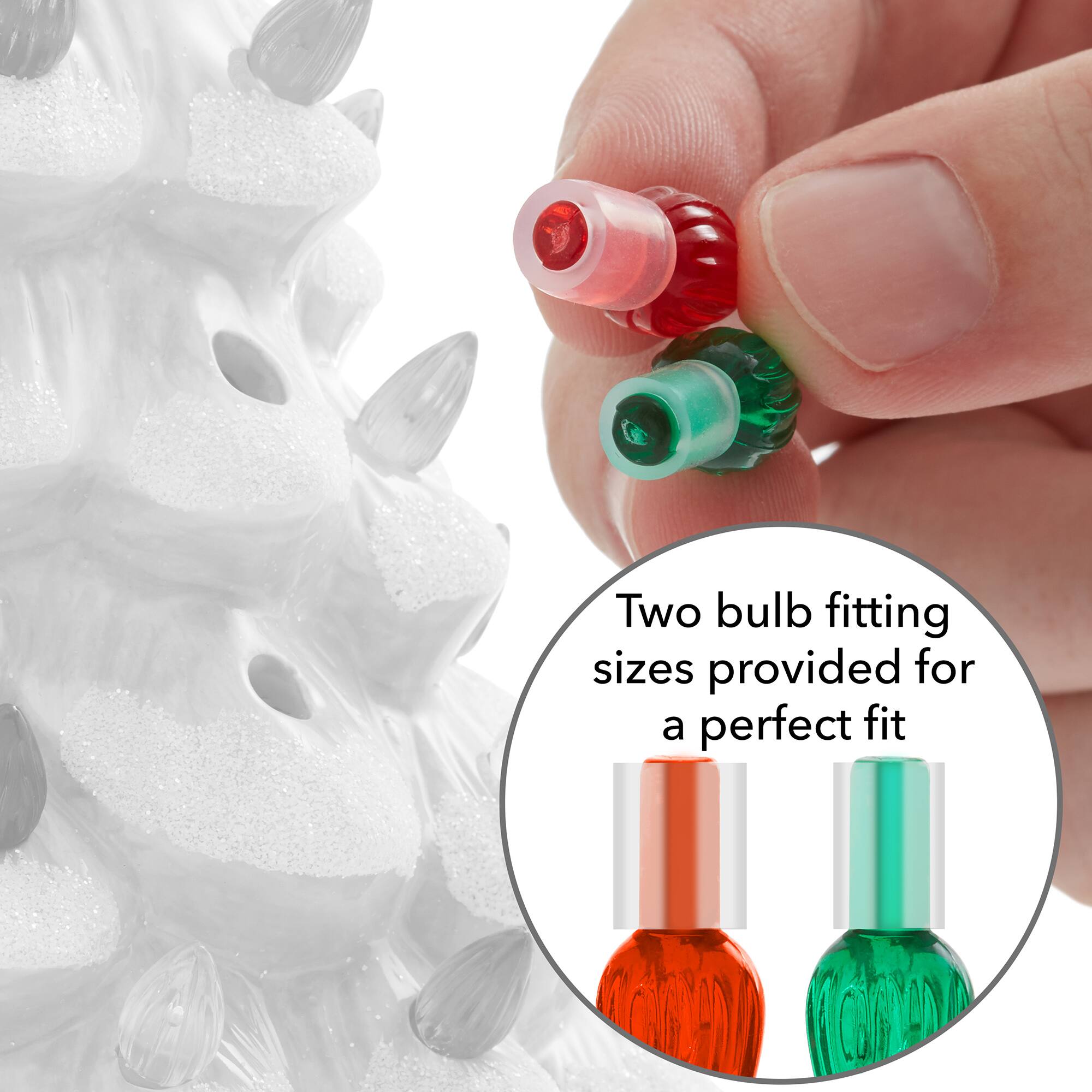 Two bulb fitting sizes provided for a perfect fit