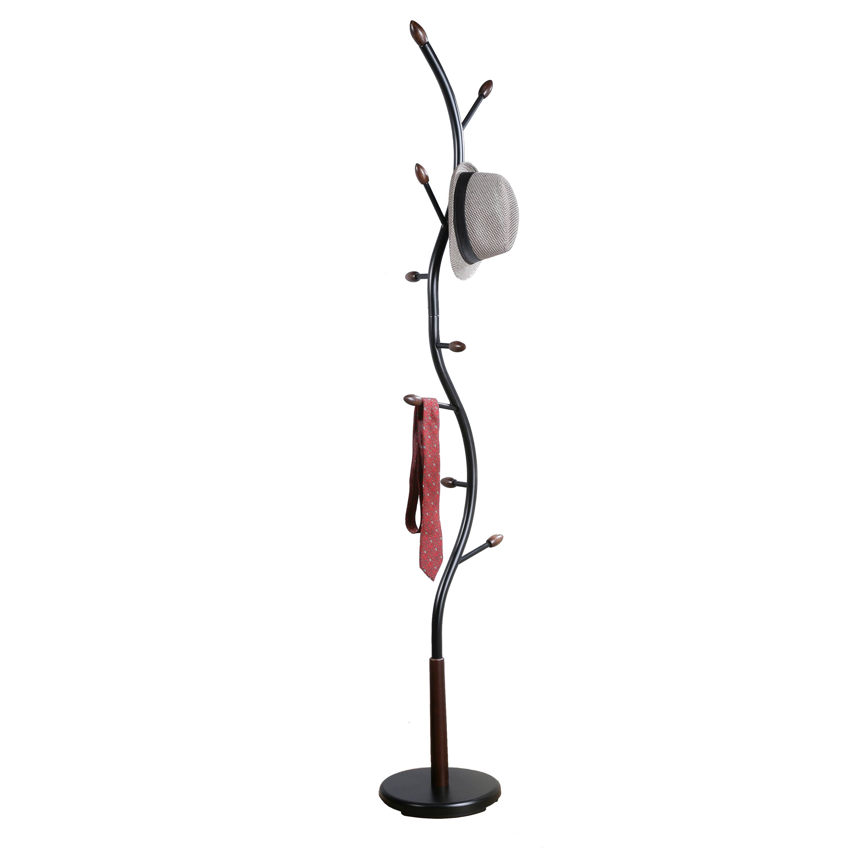 Alt View 3. Z-Edge - Coat Rack, Metal Coat Tree Freestanding with 8 Hooks, Creative Design Tree Branch-look, Standing Coat Rack for Bedroom - Black.