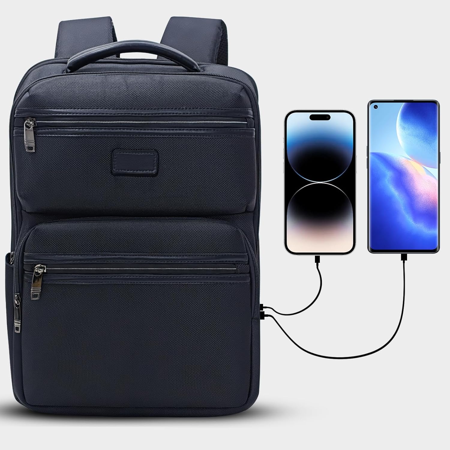 Alt View 7. Wikistore - WIKISTORE Backpack for 15.6 Inch Laptop Water Resistant Lightweight Business School College Travel Bookbag Black - Black.