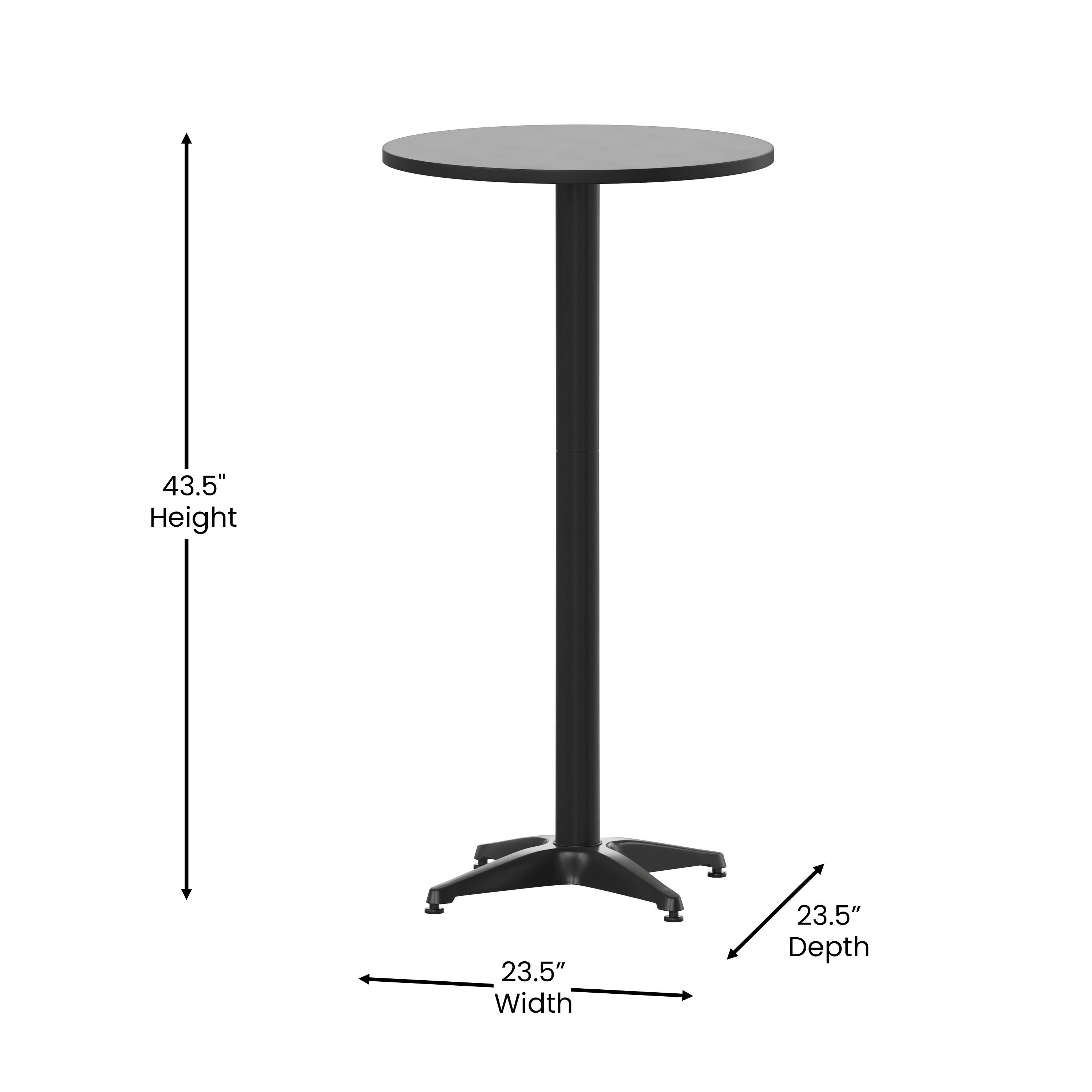 43.5" Height  
23.5" Width  
23.5" Depth