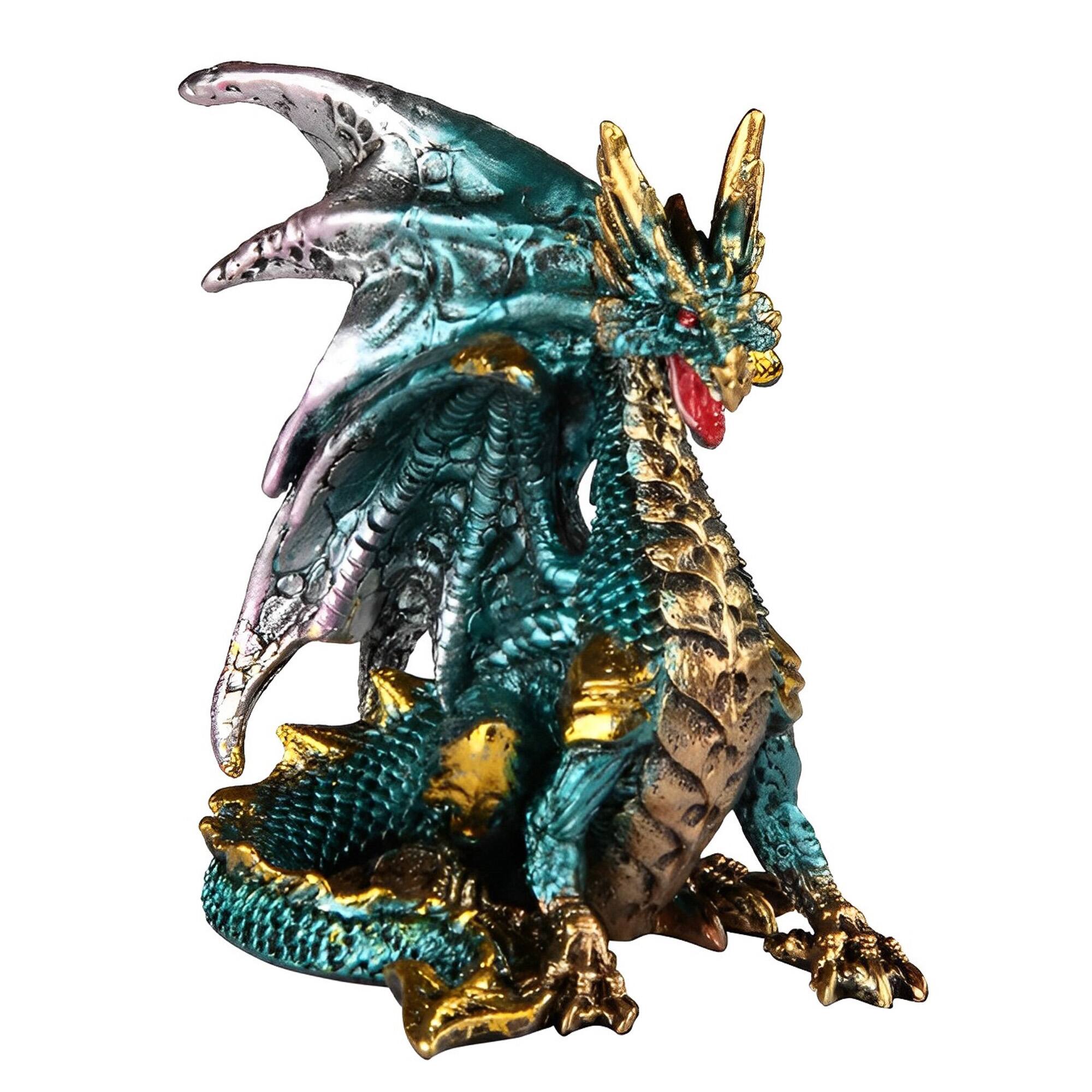 FC Design - 3.75"W Dragon Figurine Statue Computer Desk Tabletop Medieval Gaming Home Decor Gift - Multi-Color