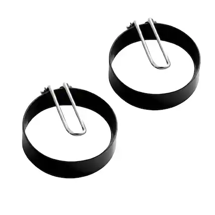 Front. Kitcheniva - Non-Stick Kitchen Egg Pancake Mold Ring 2 Pack - Black.