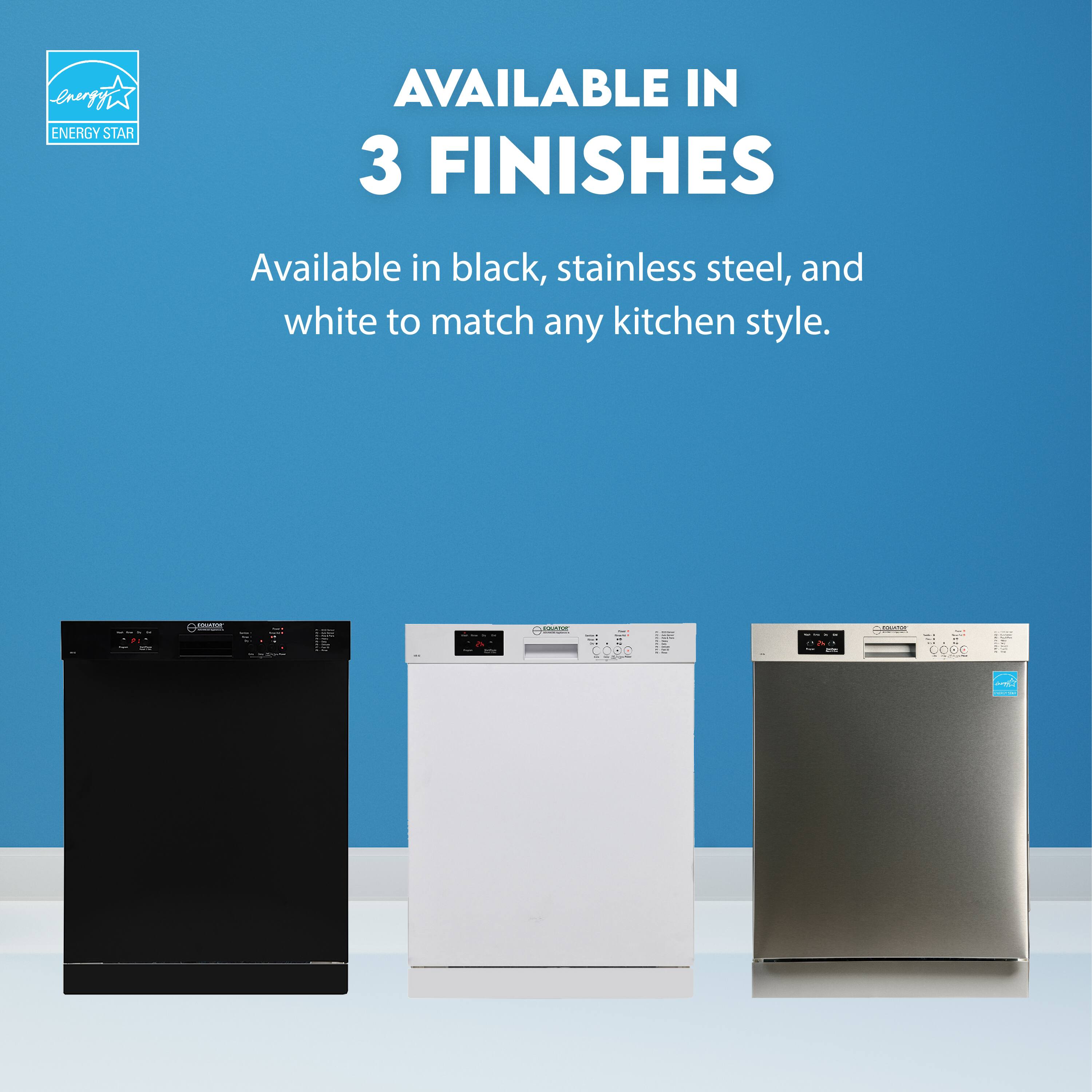 ENERGY STAR AVAILABLE IN 3 FINISHES

Available in black, stainless steel, and white to match any kitchen style.