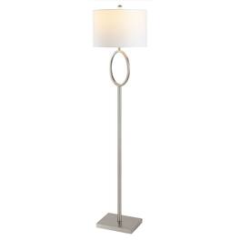 Jonathan Y - April 61" Metal Modern Contemporary LED Floor Lamp - Nickel