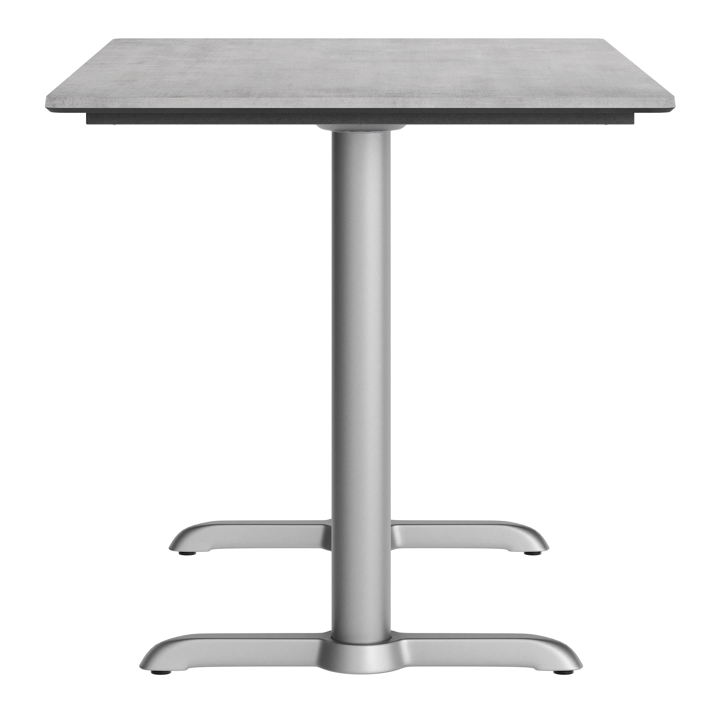 Alt View 7. Emma + Oliver - PureShield Indoor Outdoor Tabletop with Seam-Free Surface Innovation and Cast Iron Bistro Table Base - Gray Faux Concrete/Silver Base.