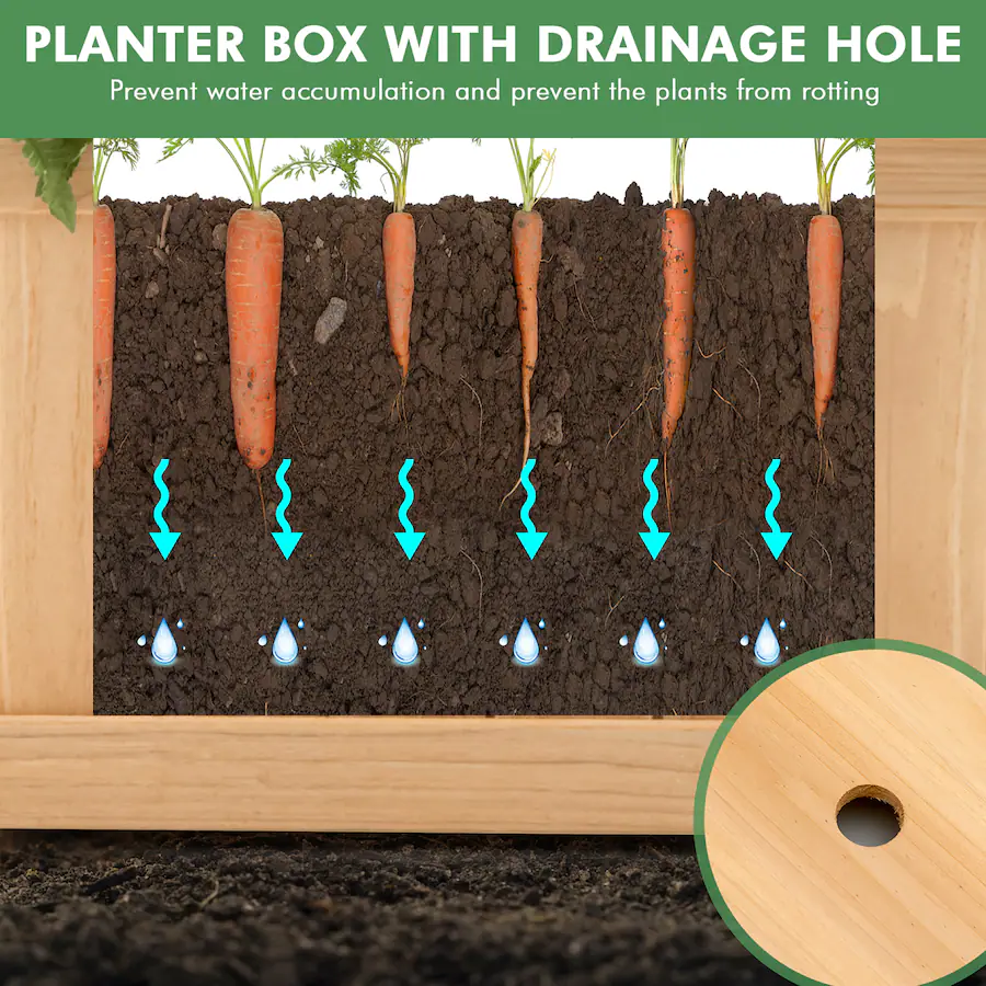 Rotting Box Costway Outdoor Wooden Planter Box Folding Raised Garden Plant ...