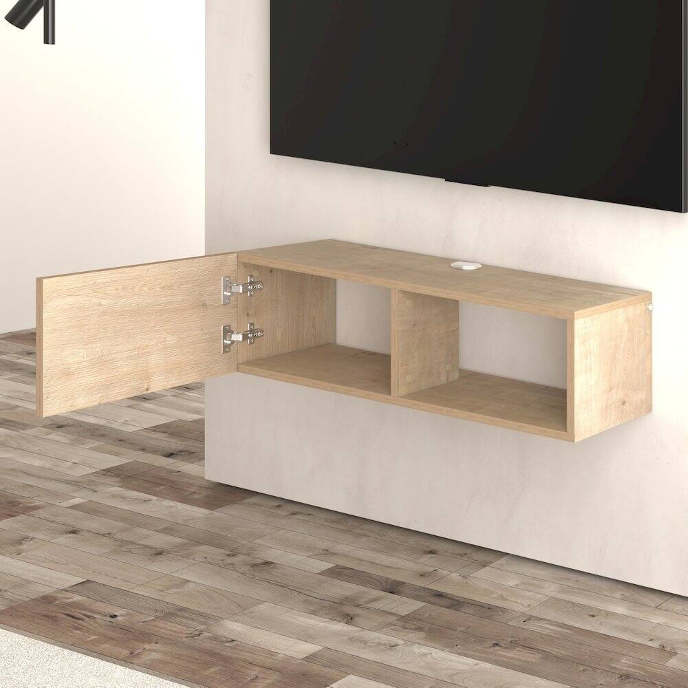 Alt View 2. Atelier Mobili - Floating TV Stand & Floating Entertainment Center (36 Inch, 1 Shelf 1 Door) - Beige.